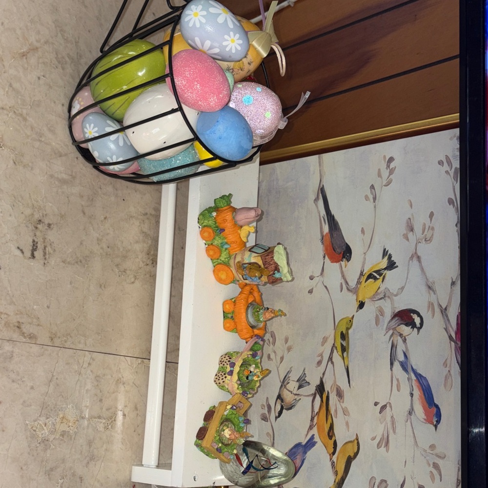 Decorative Pastel Easter Egg Basket /Carrot train- Home Accents